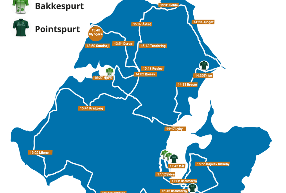 Illustration: Ruten rundt i Skive Kommune 