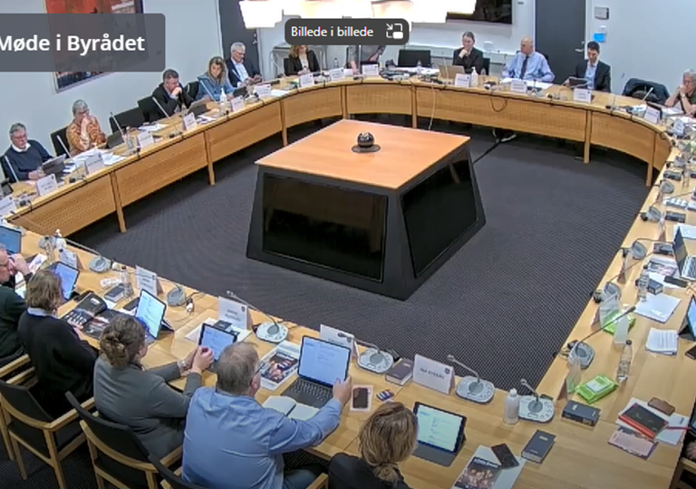 Byrådsmøde i Skive Kommune d. 30. januar 2024. FOTO: Screendump fra Kommune-TV