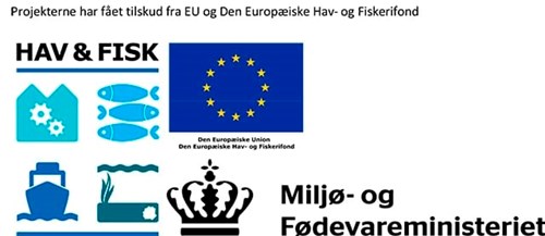 Logo fra EU, Den Europæiske Hav- og Fiskerifond samt Miljø- og Fødevareministeriet