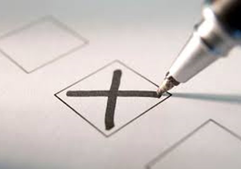Kryds på en stemmeseddel