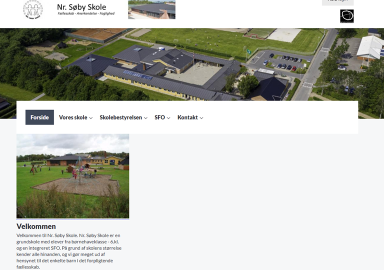 Forside på Brårup Skoles hjemmeside