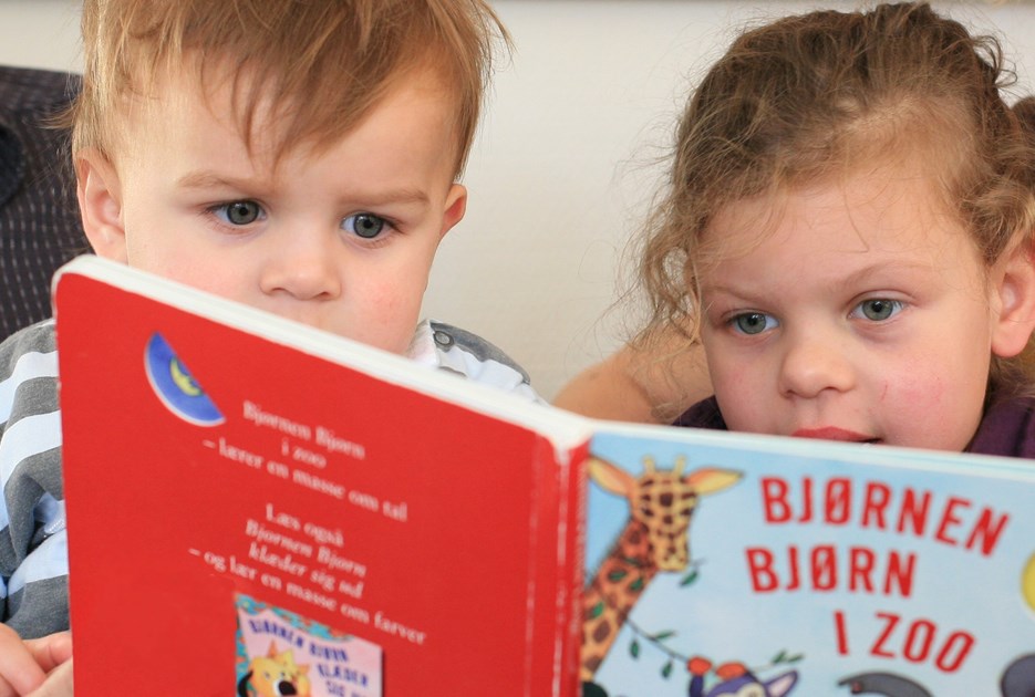 To børn læser en bog. Foto: Colourbox.