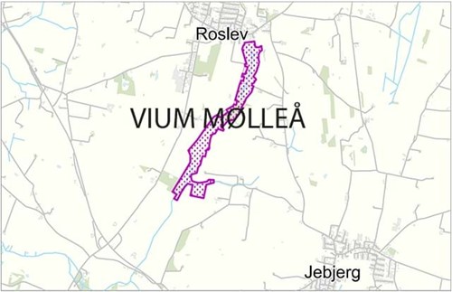 Oversigtskort over Vium Mølleå