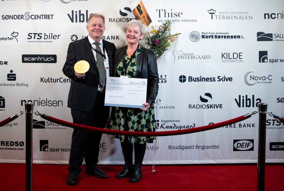 Salling Entreprenørfirma modtog CSR-prisen til Skive Business Awards 2024. FOTO: Anders Heegaard, NÆRKANT
