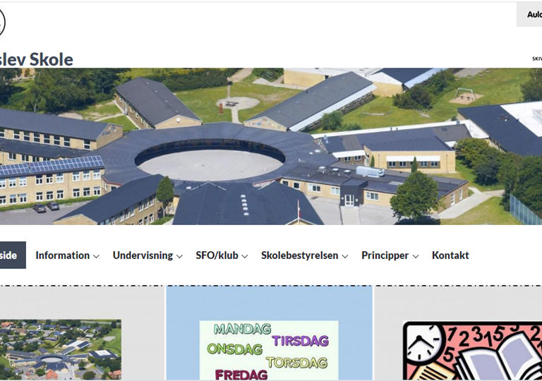 Forside på Brårup Skoles hjemmeside