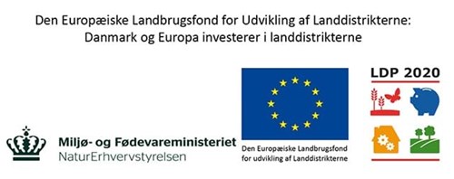 Logoer fra Den Europæiske Landbrugsfond, Miljø- og Fødevareministeriet samt LDP 2020